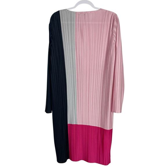 Ming Wang Colorblocked Knee-Length Dress Perfect Pink XL Beachy Artsy Boho Chic - Picture 9 of 14